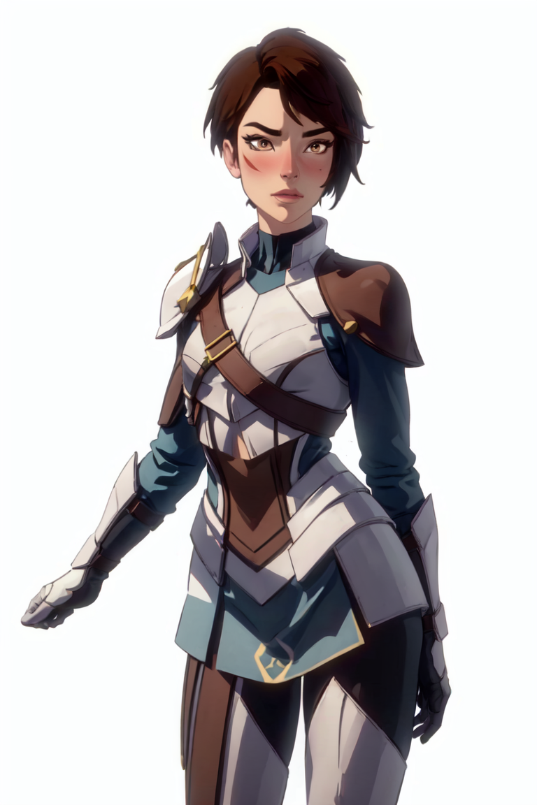 Amaya, brown eyes, (solid white background, plain background:1.5), (realistic:1.2), (masterpiece:1.2), (full-body-shot:1.2),(Cowboy-shot:1.2), dark romantic lighting, (highly detailed:1.2), (detailed face:1.2), (gradients), colorful, detailed eyes, (natural lighting:1.2), solo, <lora:add_detail:0.3> <lora:DragonPrince_Amaya-10:0.7>  <lora:BeautifulEyes:0.3>