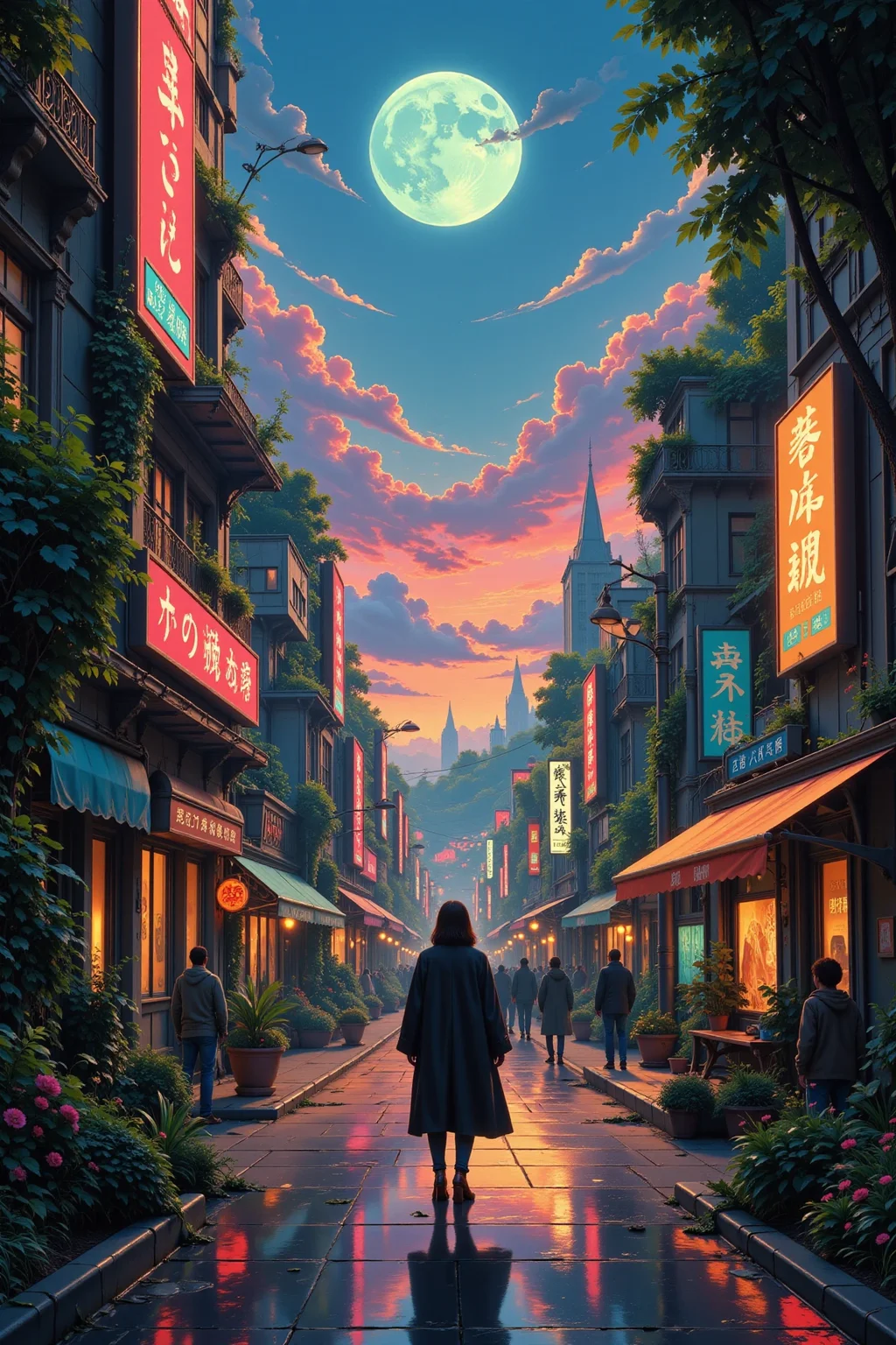 a cyberpunk futuristic street beautiful landscape, morning, woman, very intricate, very detailed, sharp, bright, colorful, <lora:Hand v2:0.5> <lora:Anti-Blur:1><lora:Insane Detail Slider:0.25> <lora:flux.1_lora_flyway_Epic-detail_v2:0.3> <lora:fluxenhancer:0.25> <lora:Anime_style:0.6> anime style
