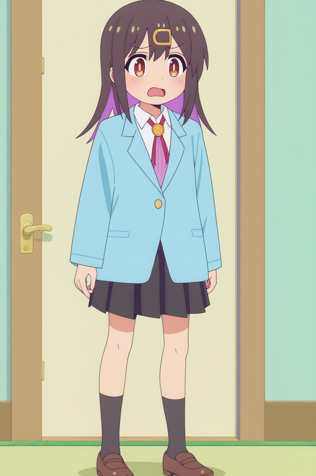 rating_safe,  anime screencap, consistent background,   Mihari Oyama <lora:Onimai-Mihari_Oyama-PDXL:0.8>
