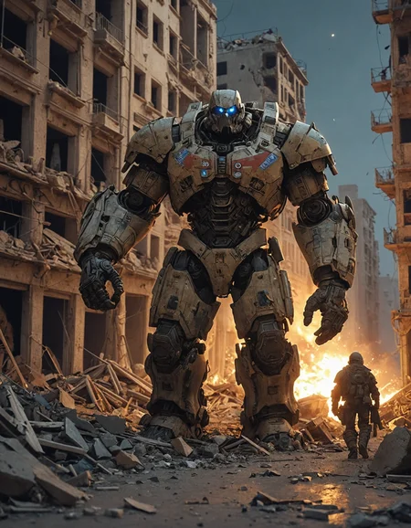 Great titan that emerges from the depths of the earth with an enormous force, destroying everything in its path, a broken toy in his hand, an environment of ruined buildings in the style of the Gulf War, night, destruction, hyperrealistic, hyperdetailed<lora:Sinozick:1> <lora:add-detail-xl:1>