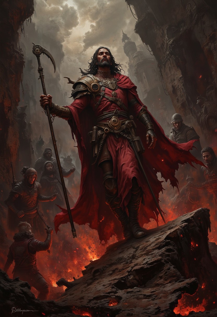 The gates of hell have opened, unleashing hell on earth.
Christ the King has risen and stands with his army of disciples. 
<lora:Dieselcore:0.8> d1eselc0re