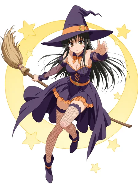 <lora:Kotegawa:1>,kotegawa,full body,witch,fishnet thighhighs,