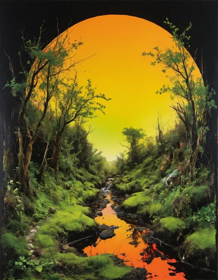 by (Jim Mahfood:1.2) and (Etel Adnan:1.1), hyper realistic medium full shot photo of  a (magical scenery:1.1),  (oppulent , esthetic , masterful:1.4), poster art, bold lines, hyper detailed, expressive,  award winning,  dark limited color palette, high contrast, depth of field, (intricate details, masterpiece, best quality:1.4),
fluorescent lighting, looking at viewer, dynamic pose, wide angle panoramic view,
<lora:add-detail-xl:0.8> <lora:xl_more_art-full_v1:0.5>  <lora:NicolaSamori:0.4> in the style of nicola samori <lora:looking_at_viewer:2>