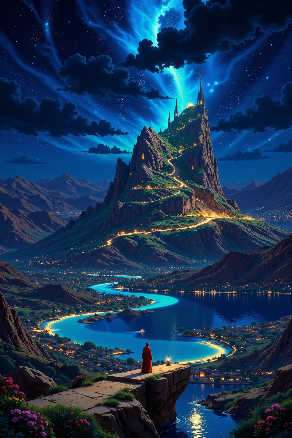 Kuwaiti beautiful  landscape, bright luminous night, woman, very intricate, very detailed, sharp, bright, colorful, <lora:Hand v2:0.5> <lora:Anti-Blur:1><lora:Insane Detail Slider:0.25>  <lora:flux.1_lora_flyway_Epic-detail_v2:0.3> <lora:fluxenhancer:0.25> <lora:Anime_style:0.6> anime style