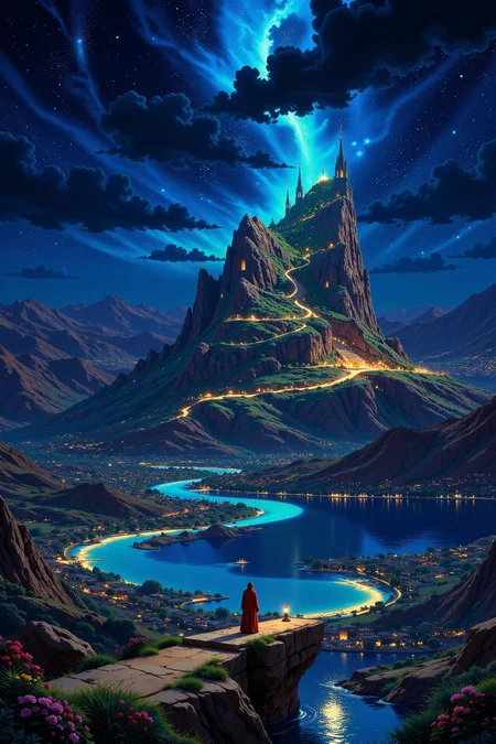 Kuwaiti beautiful  landscape, bright luminous night, woman, very intricate, very detailed, sharp, bright, colorful, <lora:Hand v2:0.5> <lora:Anti-Blur:1><lora:Insane Detail Slider:0.25>  <lora:flux.1_lora_flyway_Epic-detail_v2:0.3> <lora:fluxenhancer:0.25> <lora:Anime_style:0.6> anime style