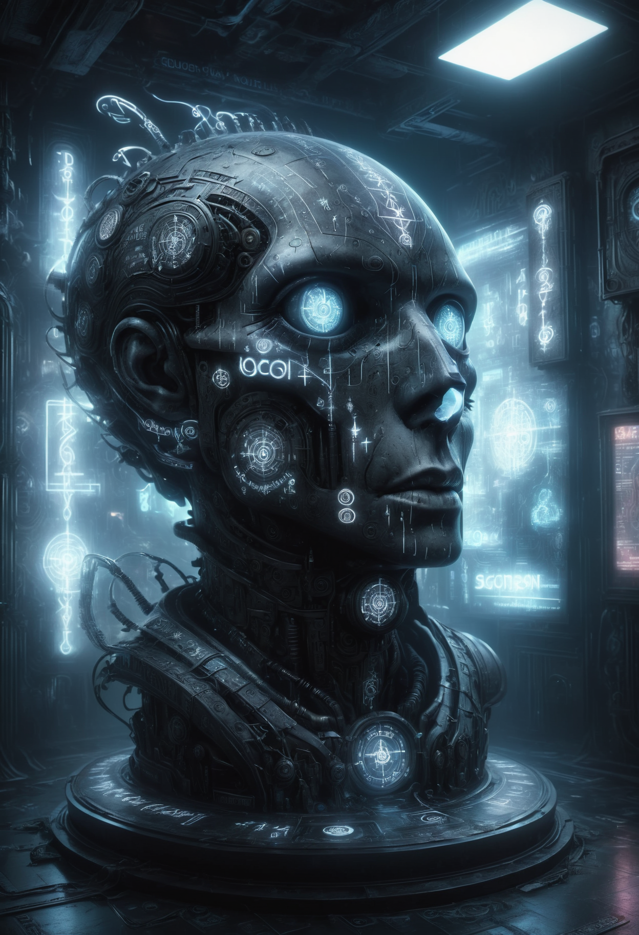 DonMM0rg4n4XL  installation sculpture, post-cyberpunk, rotten, screen space ambient occlusion, cob engine, neo-impressionist, grisaille, collage art, kinetic typography animation, environment lighting, superior, absurdres, bold, oxymoron <lora:DonMM0rg4n4XL:1>