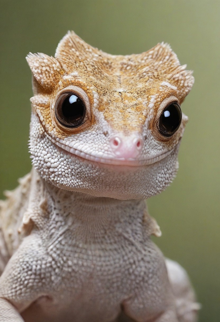 crested gecko axanthic morph, full body, perfect eyes, extremely detailed, highest quality, anime style art