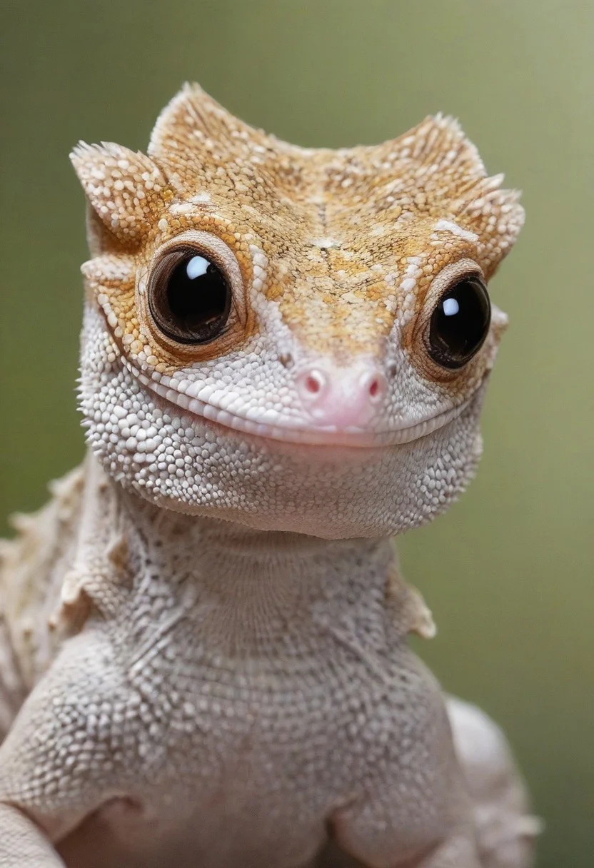 crested gecko axanthic morph, full body, perfect eyes, extremely detailed, highest quality, anime style art