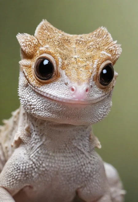 crested gecko axanthic morph, full body, perfect eyes, extremely detailed, highest quality, anime style art