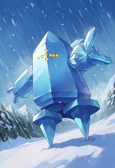 score_9,score_8_up,score_7_up,source_anime,zPDXL3,outdoors,snow,ice,snowing,sky,blue theme,solo focus,close up
*//*,<lora:Poke_Regice-Pony:1>,reg_ice,solo,no humans,pokemon (creature),yellow eyes,ice,(crystal:1.2),see-through,clearite,
*//*,cowboy shot,dutch angle,dynamic pose,