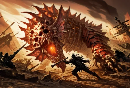 DIMStyle, (zoomed out), black knight fighting a giant undead zombie dragon, epic fantasy battle, dramatic feel, high detail, high definition, sharp focus, best quality, score_9, score_8_up, score_7_up