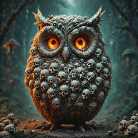 embedding:lazyup7, slimes_skullwm, owl made of skulls, <lora:Challenge_Winnifier_2025-04:0> <lora:SlimesSkullWM:1.2>