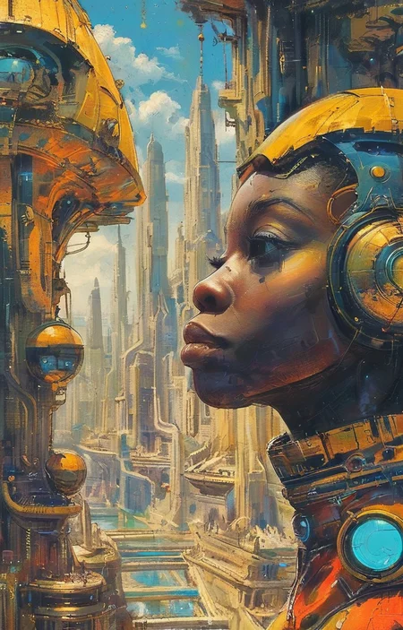 masterpiece,best quality,<lora:tbh324-sdxl:0.9>,illustration,style of Afrofuturism, animals