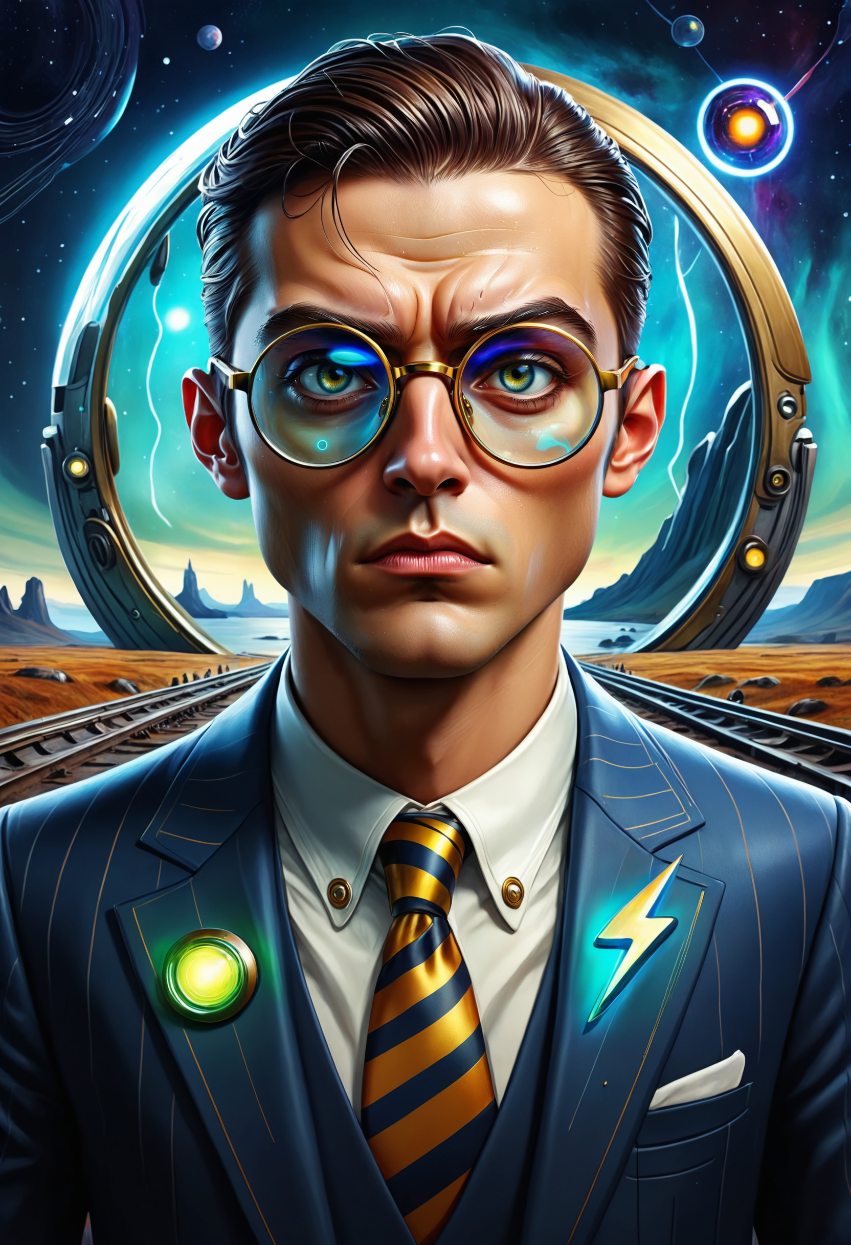 stylized by Edvard Munch, Digital art, Exhausted rotund science fiction scene, Aggressive Glasses, Ultra Detailed, triadic colors, most beautiful artwork in the world
<lora:dvr-bzz:0.8> dvr-bzz