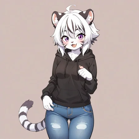l3i_ph3, furry, hoodie, jeans