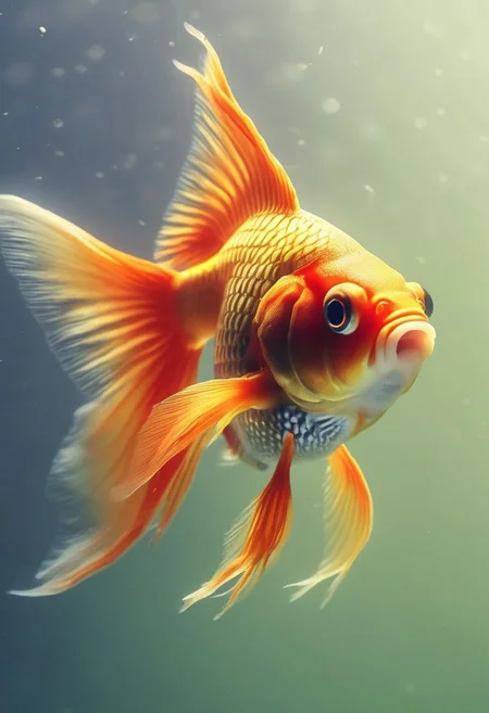 ral-chrosc-clr, photo of a goldfish in an aquarium rainbow, very detailed, 4k, uhd, masterpiece