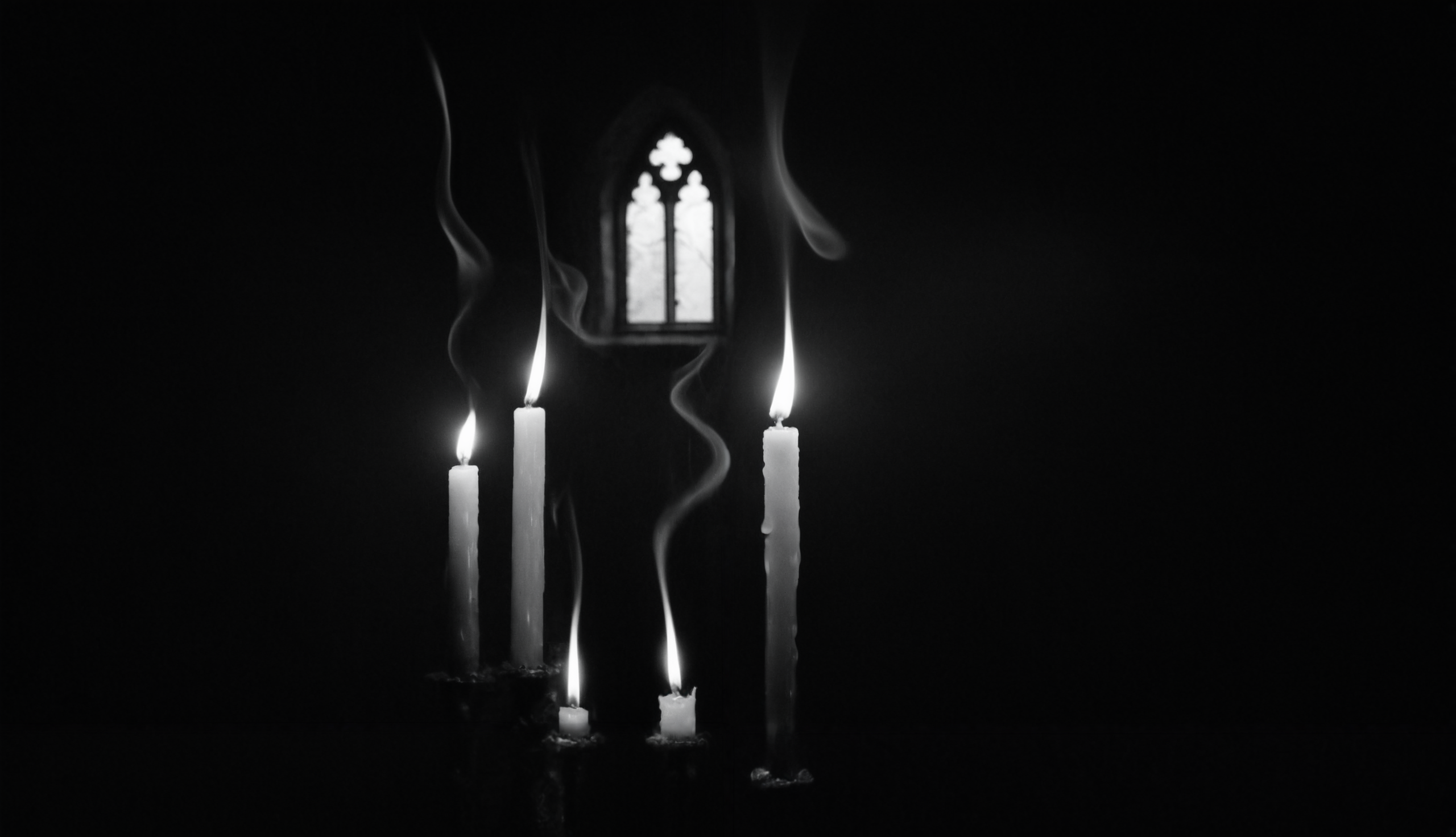 <lora:BWGH625600:1.1> (cinematic black and white, dark room, deep perspective, monochromatic:1.2), ([small asymmetrical candelabra with luminous smoking melted candles, bright flame, dripping wax : swirling wisps of soot, smoke:0.5]:1.25), (smoke, soot:1.6), (candle soot:1.2),
BREAK (distant high plate tracery gothic illuminated bright window in far distant background:1.45), haunting ghost reveries, dramatic, ornate, detailed, (sharp focus:1.2), film grain