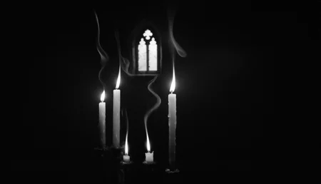 <lora:BWGH625600:1.1> (cinematic black and white, dark room, deep perspective, monochromatic:1.2), ([small asymmetrical candelabra with luminous smoking melted candles, bright flame, dripping wax : swirling wisps of soot, smoke:0.5]:1.25), (smoke, soot:1.6), (candle soot:1.2),
BREAK (distant high plate tracery gothic illuminated bright window in far distant background:1.45), haunting ghost reveries, dramatic, ornate, detailed, (sharp focus:1.2), film grain