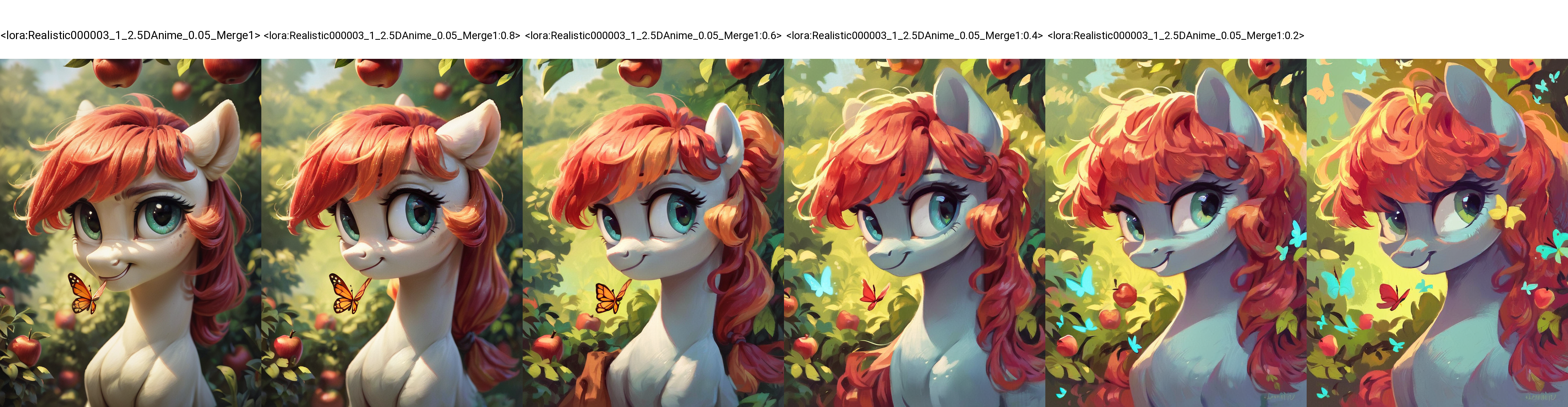 <lora:Realistic000003_1_2.5DAnime_0.05_Merge1>,score_9,score_8_up,score_7_up,score_6_up,score_5_up,score_4_up,source_pony,woman playing with a butterfly near a apple tree,feral,solo focus,rating_safe,