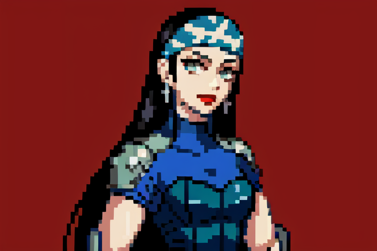 highly insanely detailed, masterpiece, top quality, best quality, highres, 4k, 8k, RAW photo, (very aesthetic, beautiful and aesthetic),  
beth_\(megami_tensei\),bethsmtii,shin megami tensei ii,long hair,black hair,straight hair,sleek black,jewelry,cross,headband,red_lipstick, 
<lora:zs_Beth:0.8>, 
(1girl:1.3), 1other, 
construction site background,(pure red background,transparent background:1.2),âââ
