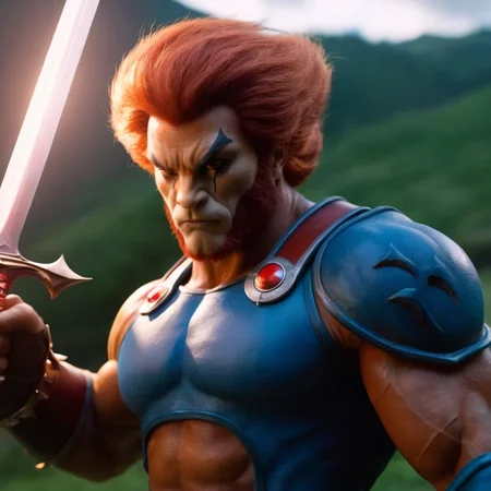 UHD, 4k, ultra detailed, cinematic, a photograph of <lora:liono thundercats:1>
liono thundercats a realistic character holding a sword in his hand , epic, beautiful lighting, inpsiring