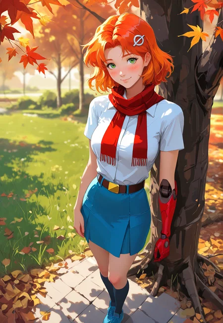 concept art anime artwork masterpiece, high_quality, highres, flat_colors, gradient, long_lashes, blush, looking_at_viewer, dynamic_angle,
<lora:yanchik:1> yanchik, 1girl, solo, short hair, orange hair, green eyes, shirt, single mechanical arm, looking at viewer, white shirt, red hair, short sleeves, breasts, prosthetic arm, skirt,
yanchik, 1girl, green eyes, skirt, solo, orange hair, white shirt, shirt, smile, mechanical arms, from above, blue skirt, single mechanical arm, outdoors, autumn leaves, breasts, socks, tree, full body, bangs, leaf, blush, multicolored hair, closed mouth, red scarf, looking up, blue footwear, prosthesis, short sleeves, standing, grass, belt, hair ornament, shoes, medium hair, kneehighs, maple leaf,
, 1girl,detailed hands, backlight, blurry background, depth of field, absolutely eye-catching, bokhe, blurry background, dynamic angle,rtx, ray tracing, sexy,pinup:1.2,depth of field, cinematic, (masterpiece, best quality), safe, amazing quality, very aesthetic, absurdres, highres, newest, RAW,, <lora:nhl-001:1> nhl-001, limited palette, realistic . anime style, vibrant, studio anime, highly detailed . digital artwork, illustrative, painterly, matte painting, highly detailed