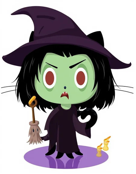 A graphic illustration of Octocat as a scary witch.<lora:General Flux\octocat.safetensors:0.9:1.0>
