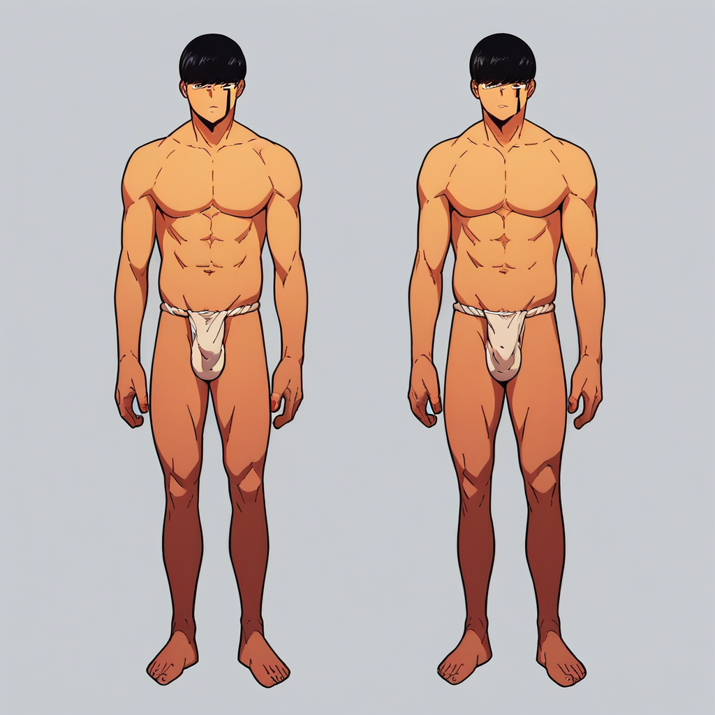 Mash Burnedead, 1boy, male focus, solo, black hair, fundoshi, topless male, Large Bulge, fundoshi,  score_9, score_8_up, score_7_up, score_6_up <lora:vinceteaa_020_04v2-step00000400r:1> good face, good eyes, looking at viewer, full body, standing,