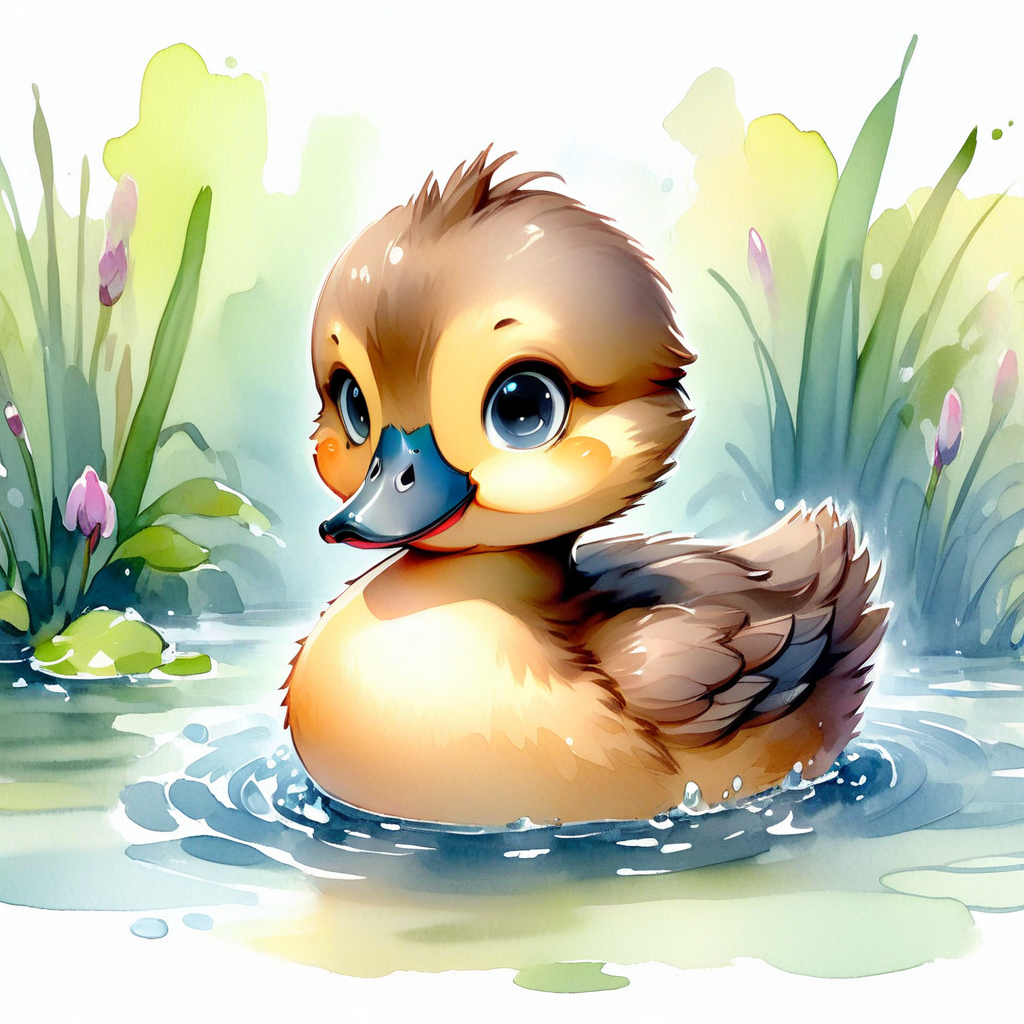 SoftWaterColors, a baby duck
