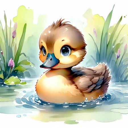 SoftWaterColors, a baby duck