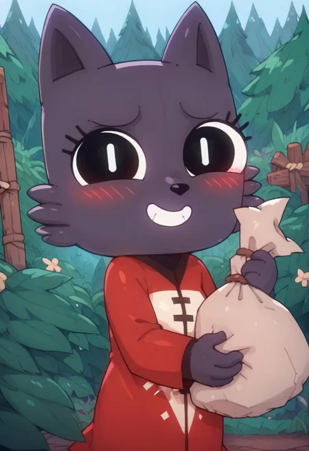 score_9, score_8_up, score_7_up, 1man,
1girl, beautiful face, petite, 20yo male,
score_9, score_8_up, score_7_up, BREAK, 1girl, ruri, smiling, blushing, standing, medium breasts, cat, grey body, red robe, black eyes, white pupils, vertical pupils, solo, looking at viewer, (shortstack) ((eyelashes)), cute, paws, solo, ((holding a brown cloth bag)), forest background