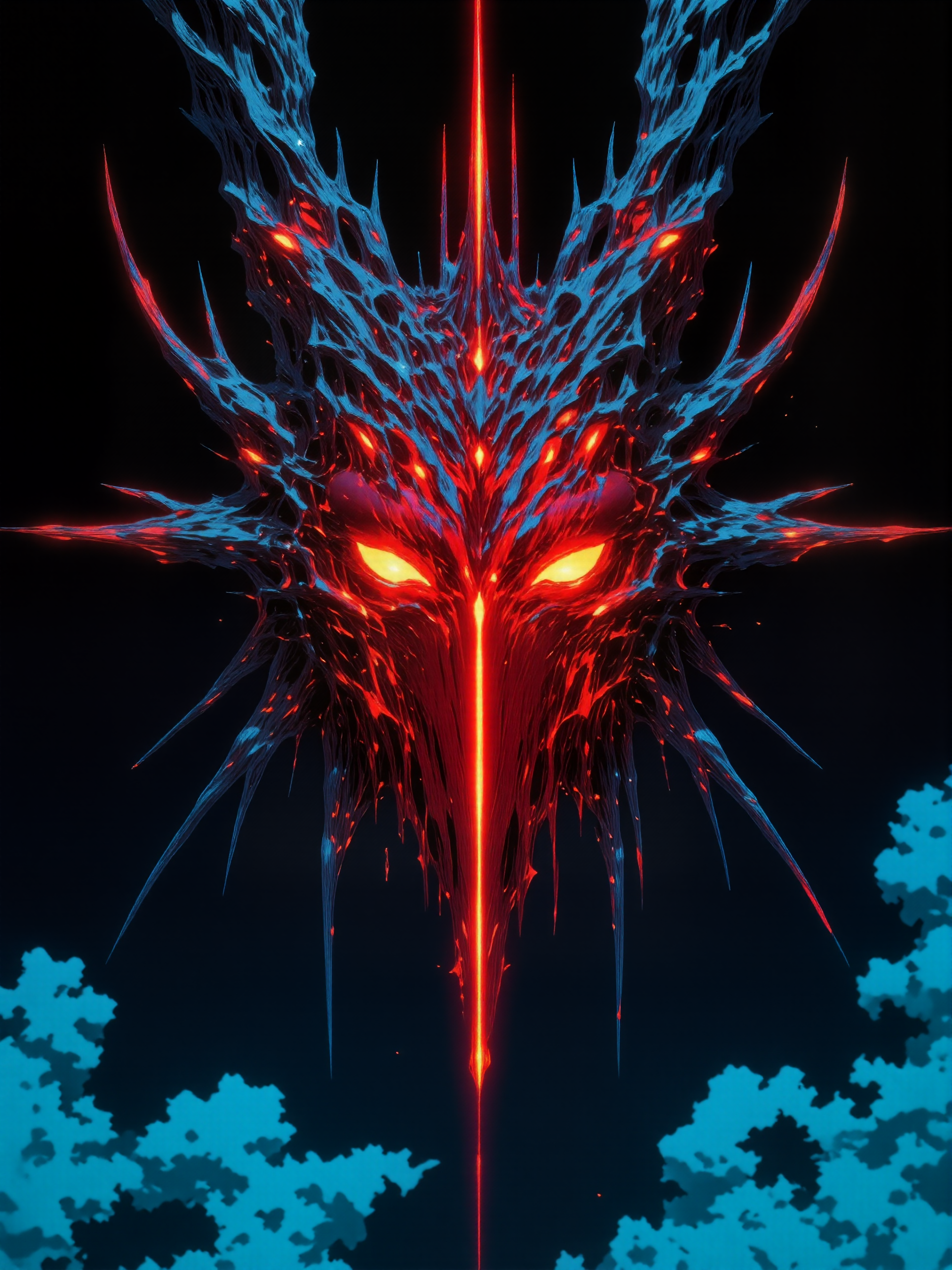 photorealistic, highly detailed, intricate, fractal, iridescence, [:glowing eyes:6], 8k, 16k, gradient background, is this the beginning or the end? your fate's in the palm of my hands, betwixt the light and the void within the heart of the front, beyond the reaches of god, smothered in triumph and loss, alas, the nightmare nears its end, as the hourglass drains of its sand, betwixt the light and the void, beyond the reaches of god, i am worthy of the conquering of all, glowing eyes, low camera angle, fractal, iridescence, glow, night blue, silver, platinum, bordeaux red, blacklight, moonlit, mythp0rt, ne0nfant4sy, midjourney_whisper_avant_couture, <lora:style-mythic_fantasy-v2-flux-by_velvets:0.85> <lora:style-neon_fantasy-flux-by_neowave:0.8> <lora:epic_gorgeous_details-balance-flux-by_flyway:0.72> <lora:style-midjourney_lucid_dreams-flux-by_kawaiikitsuneai:0.12> <lora:midjourney_whisper_avant_couture-flux-by_aihonobono2023:0.68>