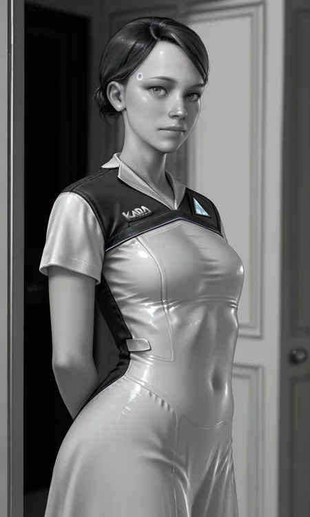 embedding:IllusP0s, loviante, monochrome, greyscale, 1girl, kara_\(detroit\), looking at viewer, dress,<lora:loviante_v2.safetensors:1.0:1.0> <lora:chloe_kara_dbh.safetensors:1:1>