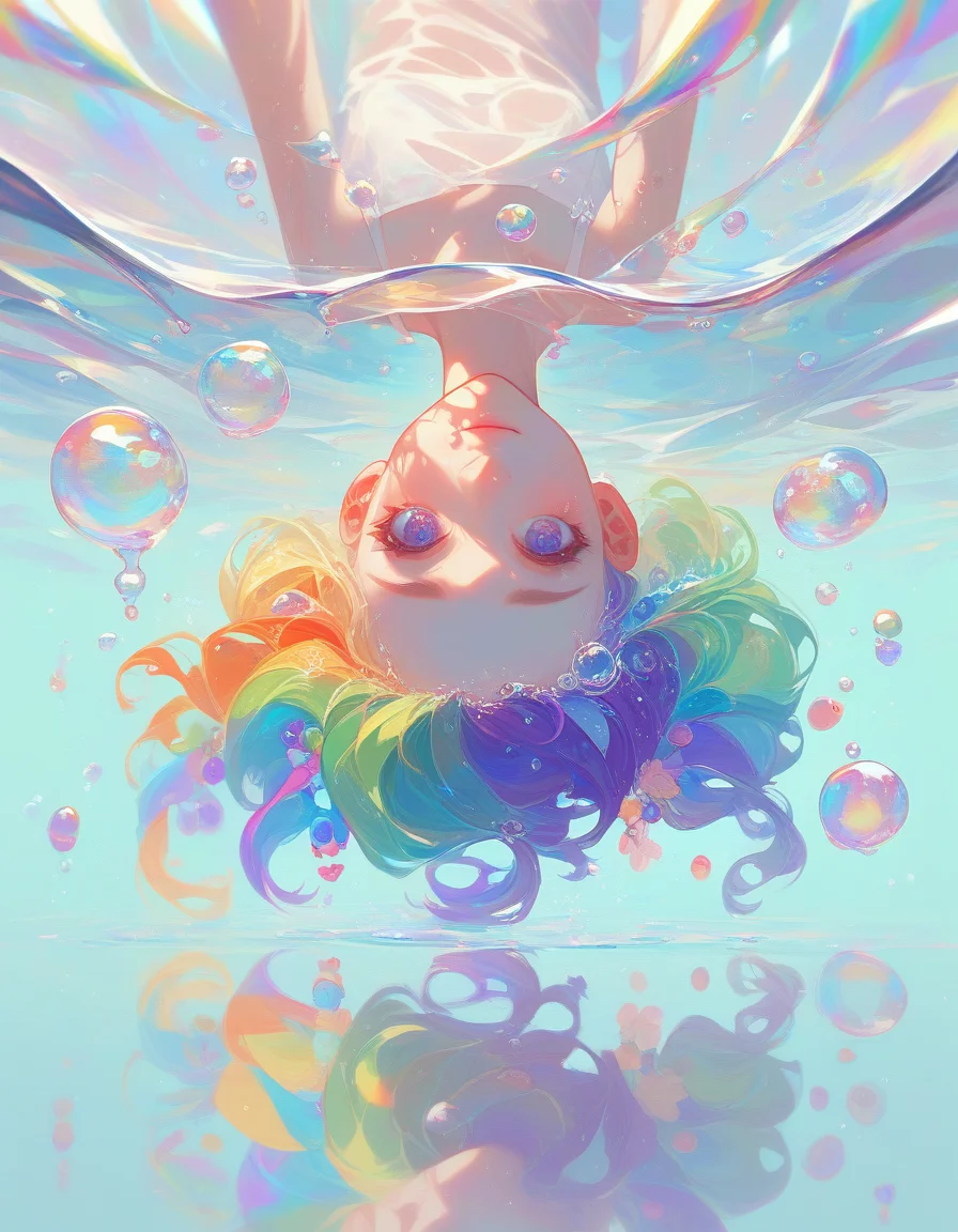 score_9, score_8_up, score_7_up, thickwater, liquid, bubbles, translucent, water, transparent, reflection, prism. rainbow, girl in a liquid, amazing quality, best aesthetic, ((best quality:1.1)) <lora:thickwater:1>