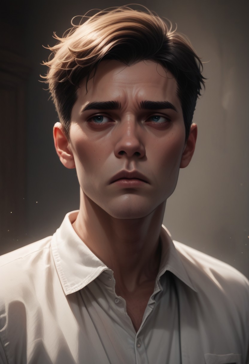 score_9, score_8_up, score_7_up, score_6_up, 1boy, sad expression, bleak, tragic