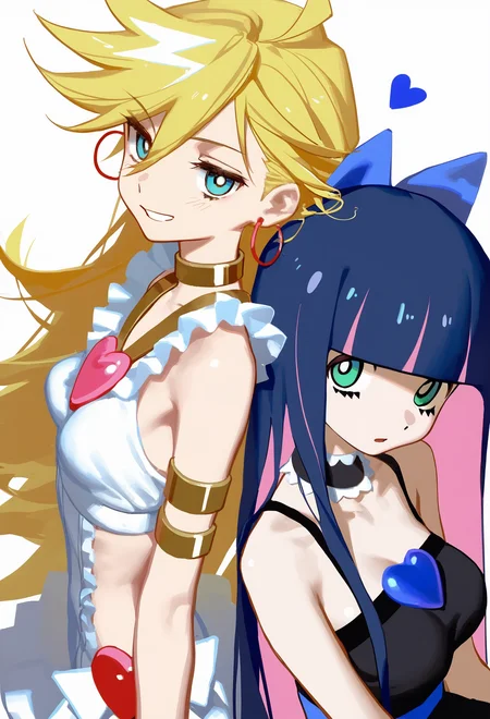 <lora:SDXL\Illustrious\dj_sloppa_noob_v2_vpred.safetensors:0.6:1.0>(no lineart:1.1),Tsukumizu,(porforever:0.5),(rei \(sanbonzakura\):0.8),ask \(askzy\), (ciloranko:0.7), (sho \(sho lwlw\):0.9), (as109:0.75), stocking_\(psg\), panty_\(psg\), long_hair, back to back, breasts, looking_at_viewer, blush, smile, open_mouth, bangs, blue_eyes, multiple_girls, blonde_hair, dress, bow, 2girls, cleavage, hair_between_eyes, bare_shoulders, jewelry, medium_breasts, green_eyes, blue_hair, collarbone, upper_body, pink_hair, purple_hair, ahoge, hair_bow, heart, multicolored_hair, earrings, frills, parted_lips, sleeveless, choker, shiny, blunt_bangs, necklace, two-tone_hair, aqua_eyes, eyelashes, sleeveless_dress, siblings, blue_bow, red_dress, frilled_dress, bright_pupils, white_pupils, hoop_earrings, colored_inner_hair, frilled_choker ,very aesthetic, masterpiece, best quality, highres, absurdres