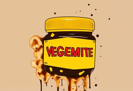 VegemiteArt, A sexy woman in a bikini is standing in a vegemite jar, Art style by Jim Lee, Art by Alex Horn and Greg Davies, Memecore, Yeasty splatters, HEAVY toasted bread with vegemite to the side of the jar, AUSTRALIAN APPROVED, Art by Kraft, Kraft Foods