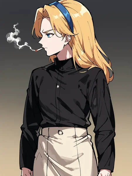 source_anime, score_8_up, unifiedmaria <lora:Unified Maria (PDXL):0.75>
<lora:BaitUsedToBeBelievablePDXL:1> smoking, looking away, black shirt