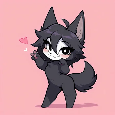 <lora:Mal0Illust:1> mal0, chibi, cute, pink background, cute pose, v sign,, masterpiece, best quality, newest, absurdres, highres, very aesthetic,