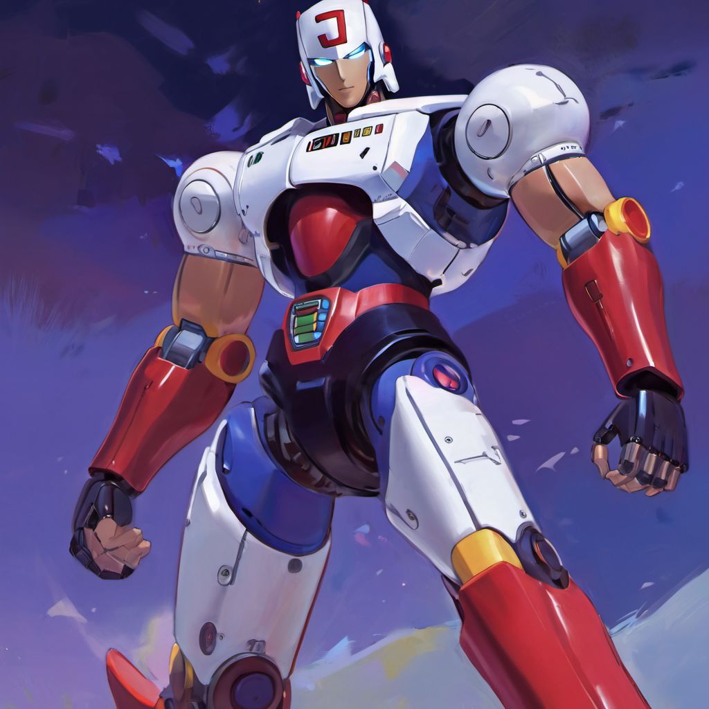 ((style by nty)), impressionistic style, oil painting, Full body, Juuoumaru - Plawres Sanshirou, (digital art, painting, 80s anime), robot, cool pose, close up, atmospheric, dynamic camera, depth of field, 4K art, absurdres