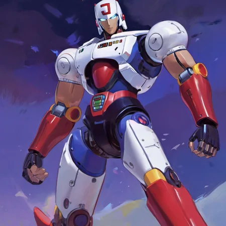 ((style by nty)), impressionistic style, oil painting, Full body, Juuoumaru - Plawres Sanshirou, (digital art, painting, 80s anime), robot, cool pose, close up, atmospheric, dynamic camera, depth of field, 4K art, absurdres
