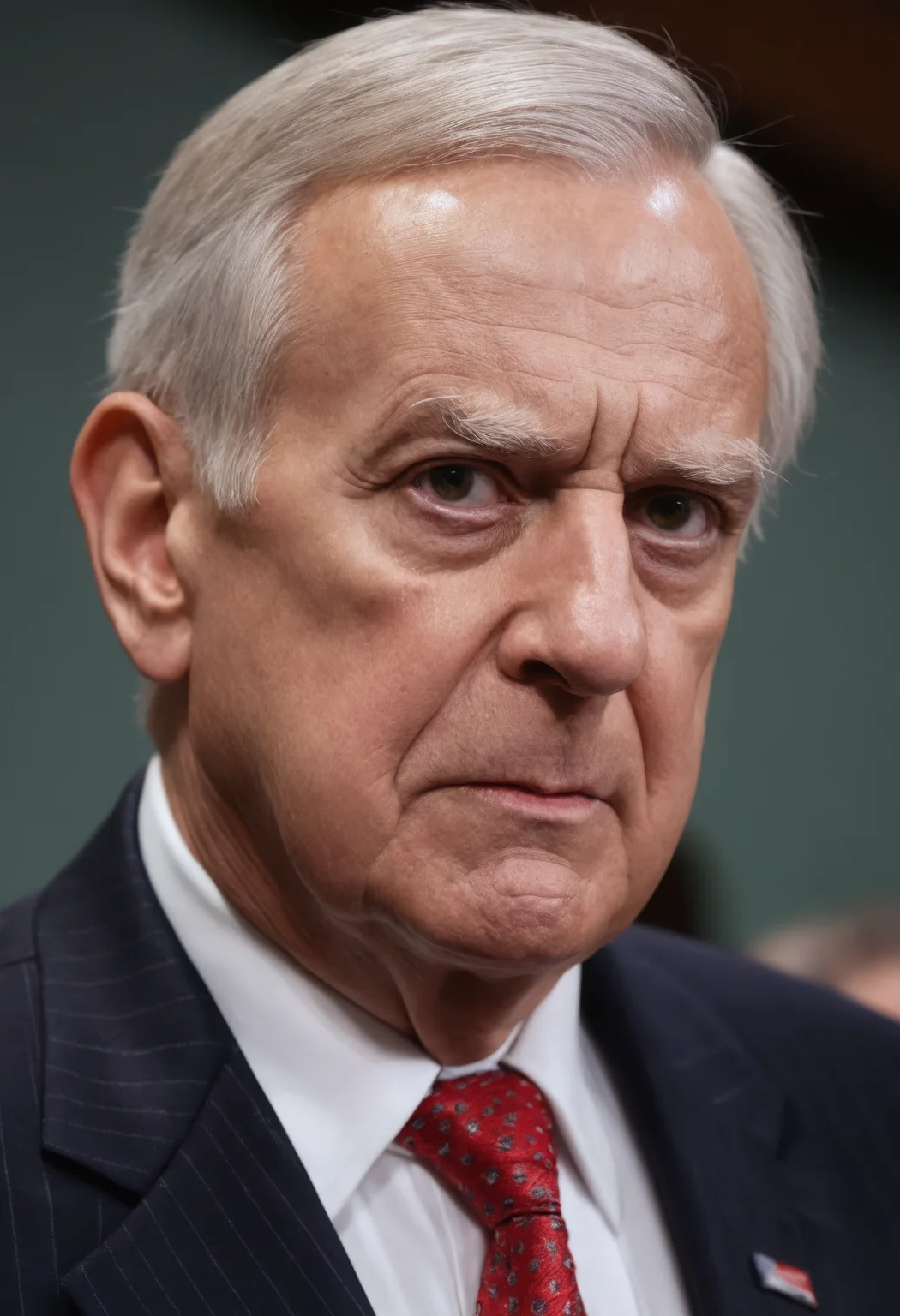 older conservative senator, suit, sinister expression