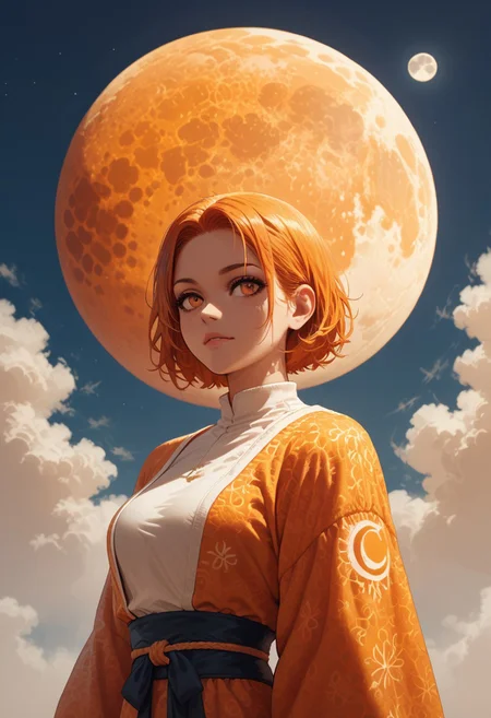 score_9, score_8_up, score_7_up, a moon in the sky wearing orange peel