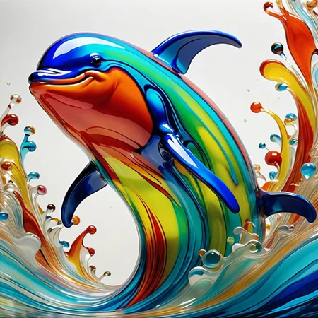 a glitchy rule of thirds complex colorful liquid Murano Art Glass deepness feeling of the inside of a whale, excessivist, fragmented, brut art, graffiti ignorant, mixed media texture play, professionnal photography surrealism, 8k resolution, hyperdetailled, complex detailled composition