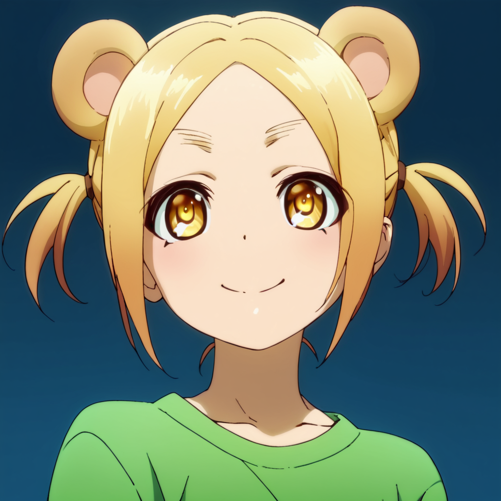 score_9, score_8_up, score_7_up, score_6_up, score_5_up, score_4_up, source_anime, , Koyuzu, short hair, blonde hair, twintails, yellow eyes, raccoon ears,  , soft smile, portrait