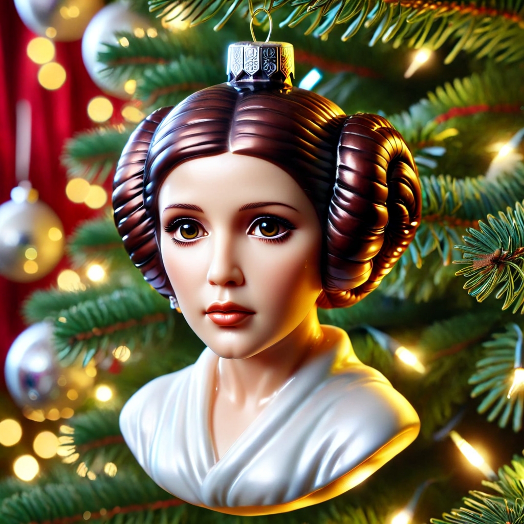 pambauble princess leia head, galaxy background