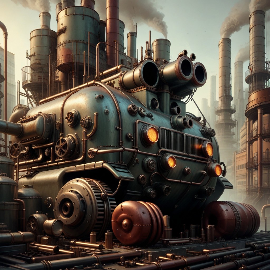Score_9,Score_8,machinery, a city made of pipes and tanks