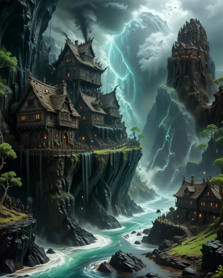 dark fantasy enchanted stone village with,,Squall line: Arcus shelf advancing like tsunami of liquid obsidian,
random army in landcscape,
<lora:ral-dark-fantasy-il:0.8>,eldritch horror,
<lora:extremely_detailed:4> extremely detailed,
<lora:add-detail-xl:1.1>,
detailxl