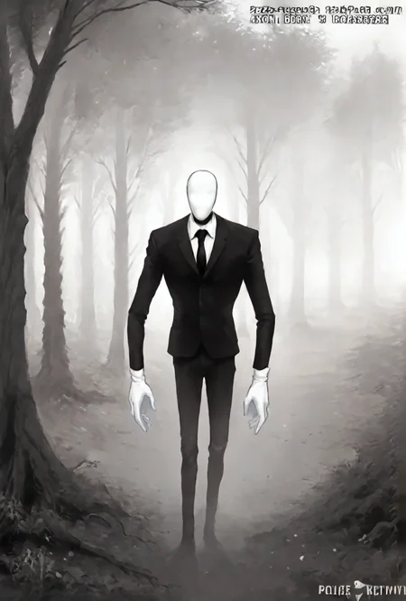 score_9, score_8_up, score_7_up <lora:slenderman-07:1> slenderman, , formal, 1boy, solo, faceless, , white gloves, black necktie, , monochrome, shadow <lora:popocam_pony:1> popocam, dark forest