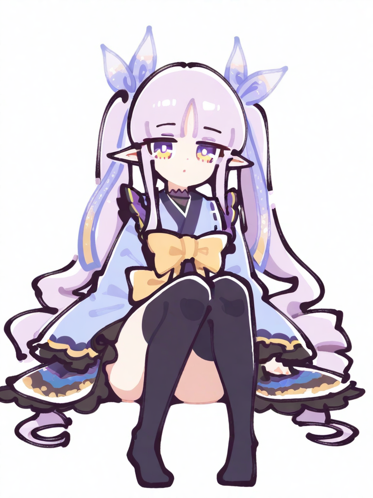 simple background,white background,1girl,solo,full body,looking at viewer,,kyouka \(princess connect!\),black thighhighs, <lora:294@:1>, masterpiece, best quality, very aesthetic, absurdres